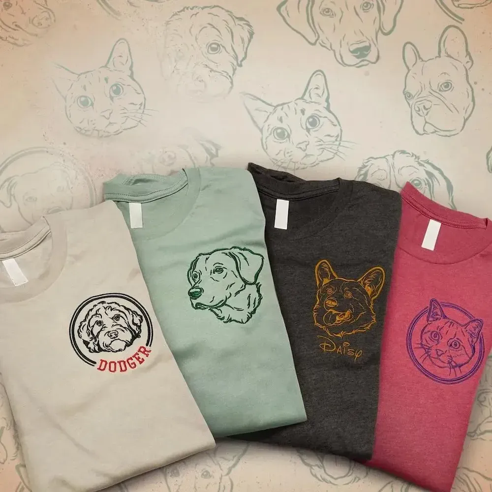 Custom Embroidered Dog Sweatshirt , Custom Pet Sweater , Embroider Sweater