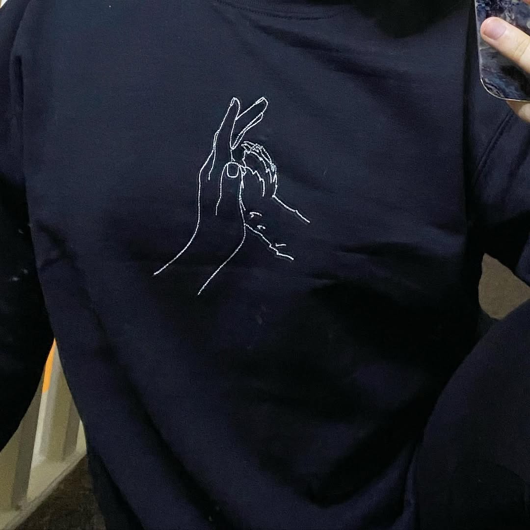 Pet Paw Silhouette Embroidery, High Five Love-forlovever