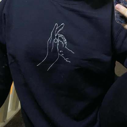 Pet Paw Silhouette Embroidery, High Five Love-forlovever