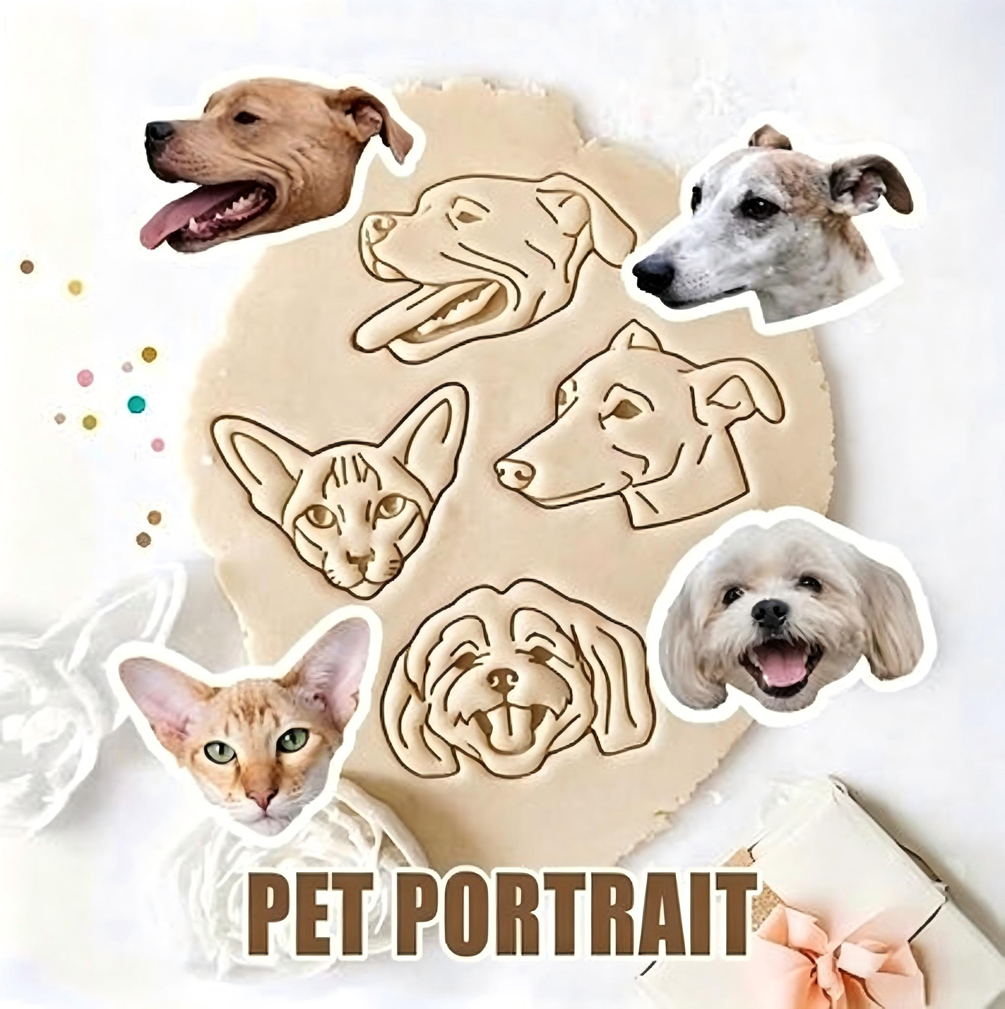 Custom Pet Portrait Cookie Cutter, Personalized Dog & Cat Cookie Mold, Unique Gift for Pet Lovers