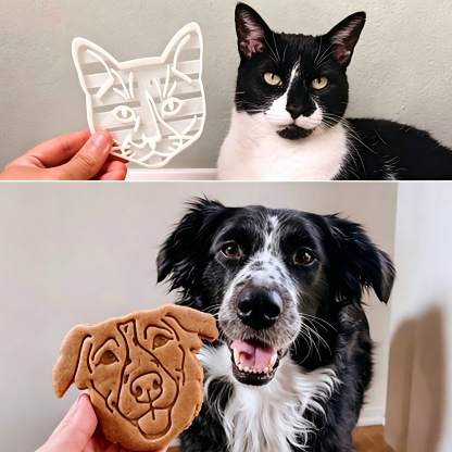Custom Pet Portrait Cookie Cutter, Personalized Dog & Cat Cookie Mold, Unique Gift for Pet Lovers
