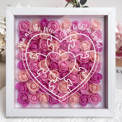 You Are The Piece That Hold Us Together - Personalized Flower Shadow Box-forlovever