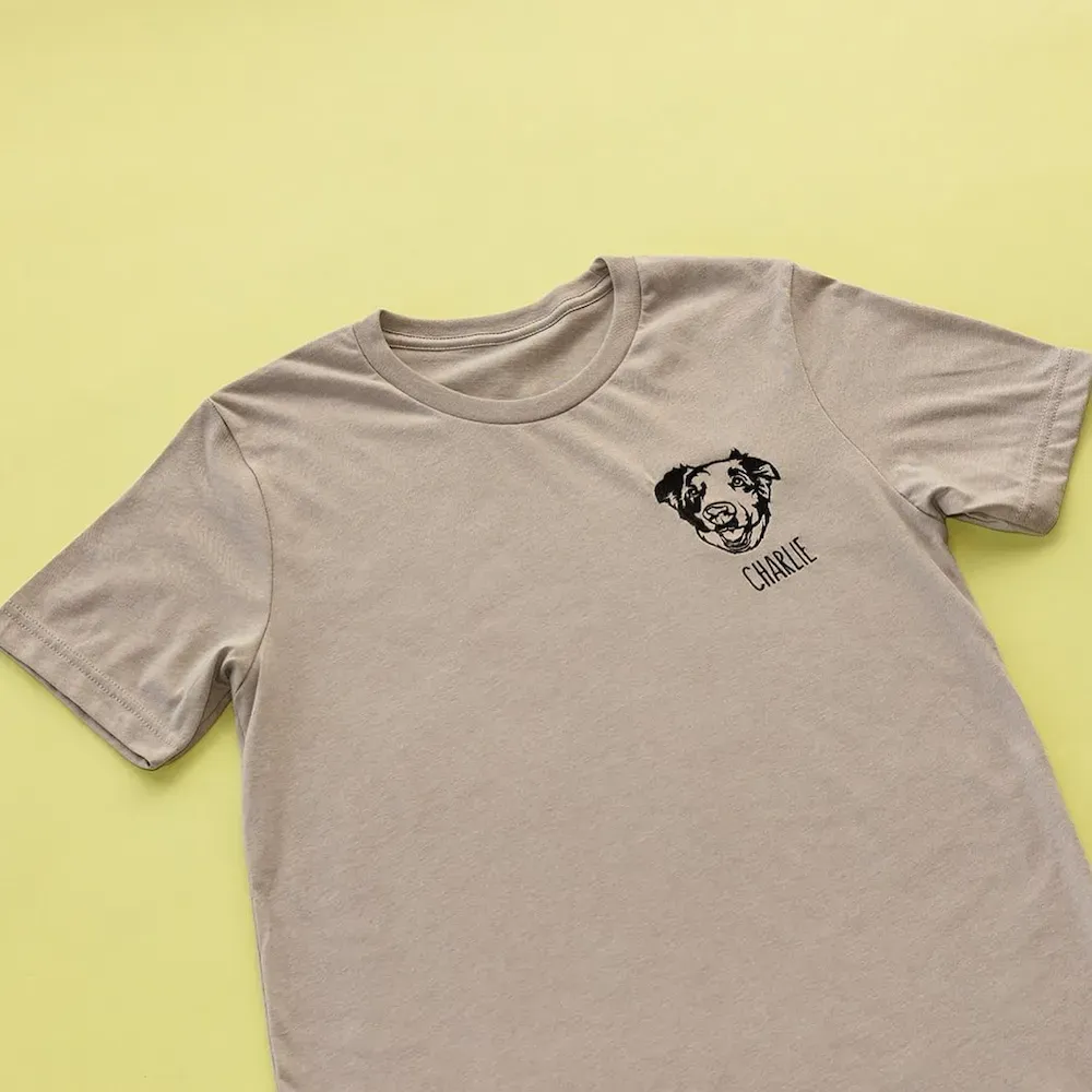 Custom Embroidered Pet Face T-shirt, Sweatshirt, Hoodie