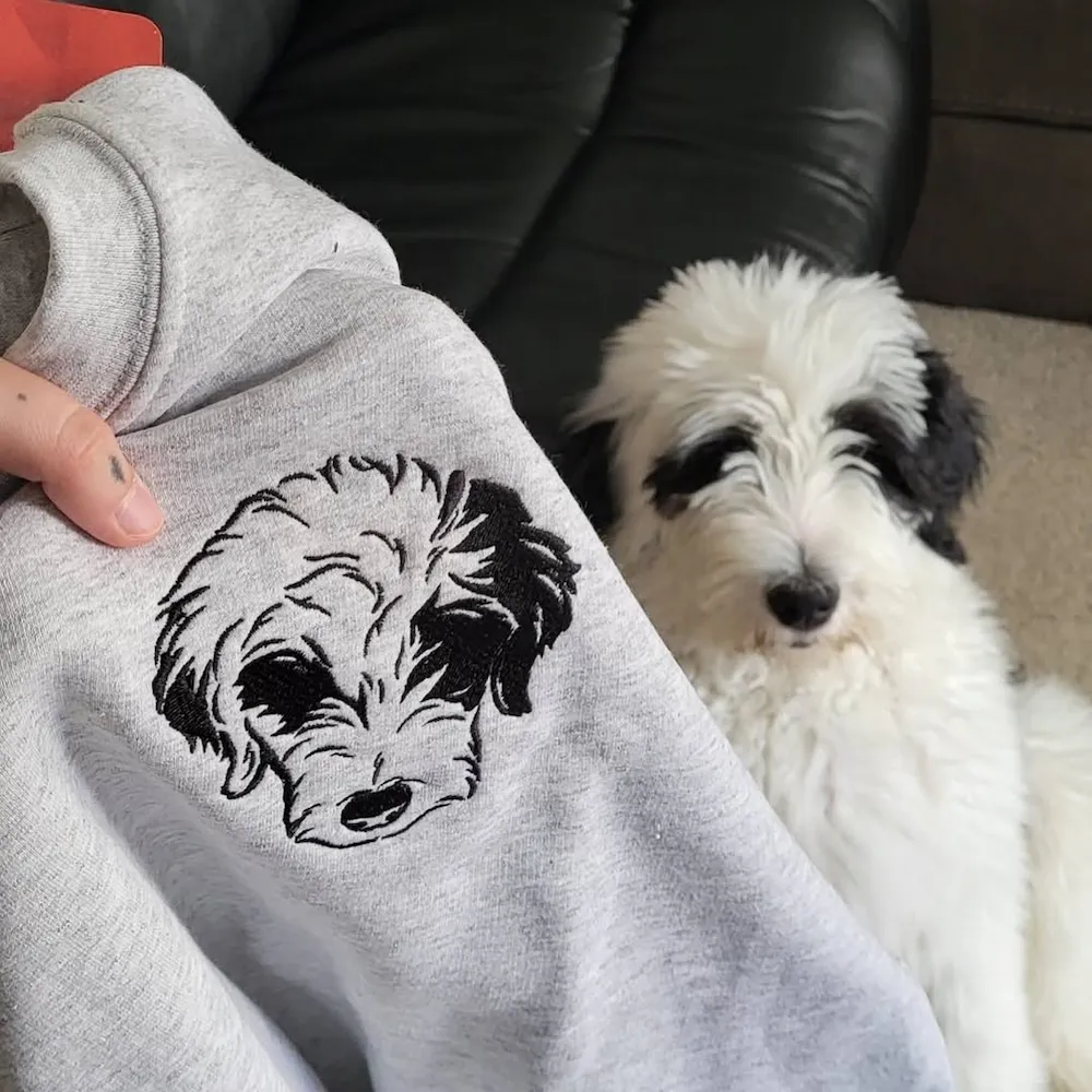 Custom Embroidered Dog Sweatshirt , Custom Pet Sweater , Embroider Sweater
