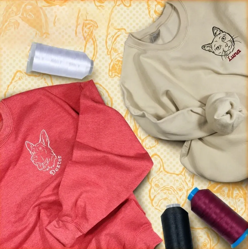 Custom Embroidered Dog Sweatshirt , Custom Pet Sweater , Embroider Sweater