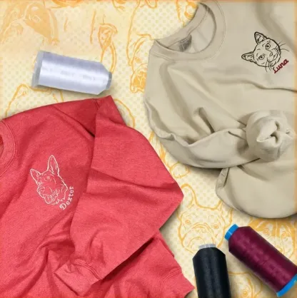 Custom Embroidered Dog Sweatshirt , Custom Pet Sweater , Embroider Sweater