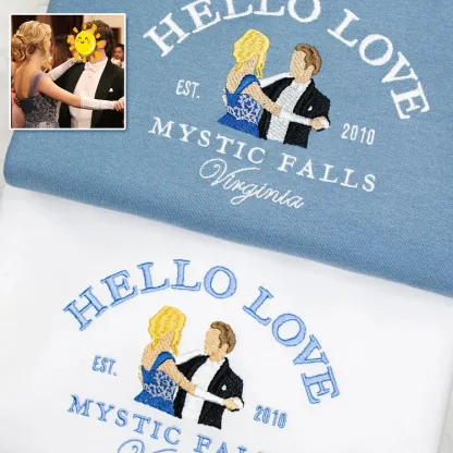 I Feel In Love With You Custom Couple Embroidered Hoodie with Your Text & Date