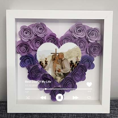 (With Song)Custom Heart Flower Shadow Box with Photo-forlovever