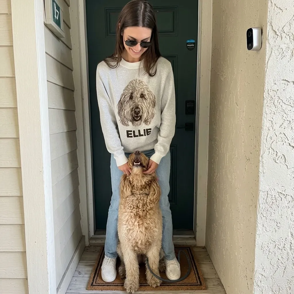 Personalized Pet Portrait Oversized Cozy Knit Sweater