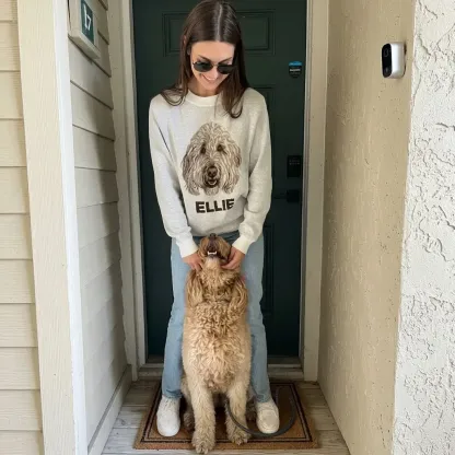 Personalized Pet Portrait Oversized Cozy Knit Sweater