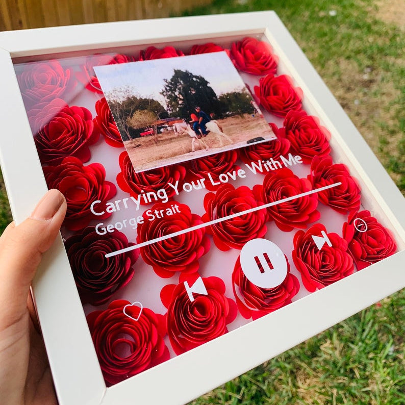 Personalisierte Music Album Cover, Rose Song Frame-forlovever