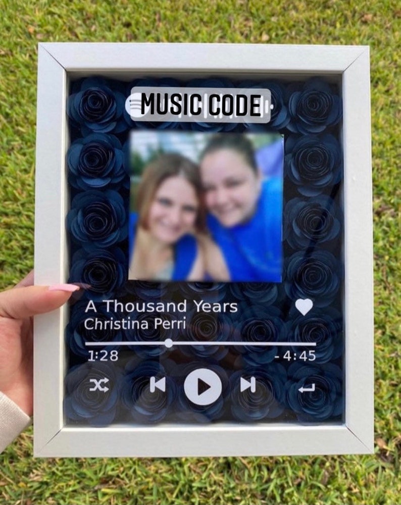 Personalized WHITE Shadow Box, White frame Music Shadow Box-forlovever