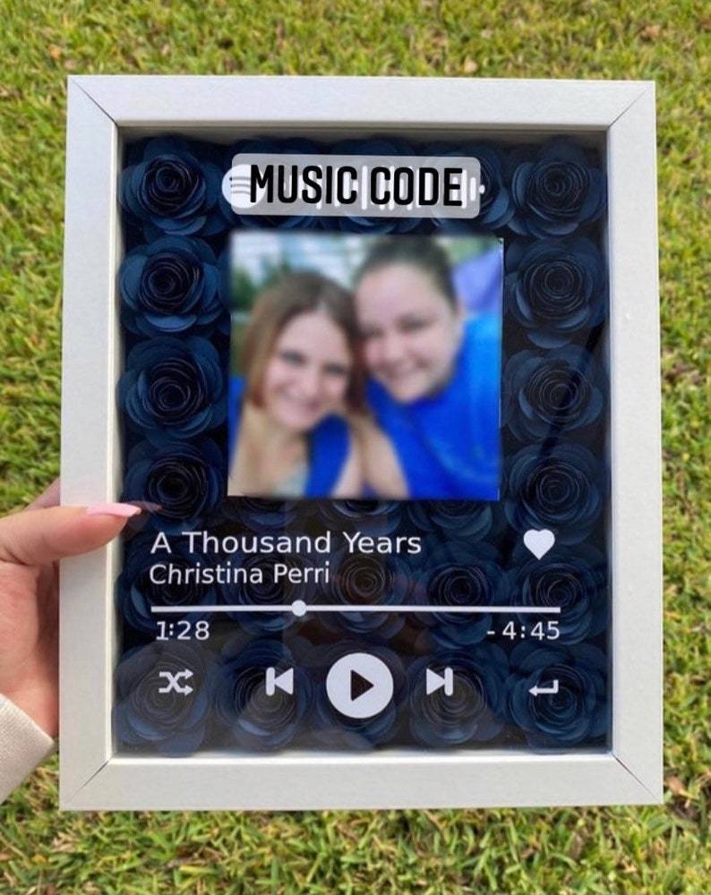 Personalized WHITE Shadow Box, White frame Music Shadow Box-forlovever