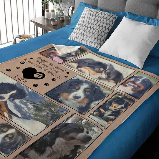 Personalized Dog Photo Blanket: Dog Memorial Keepsake Fleece Throw