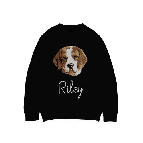 Personalized Pet Portrait Oversized Cozy Knit Sweater
