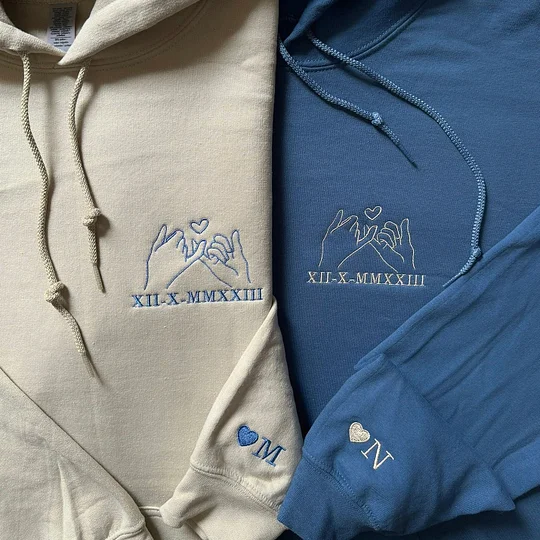 Pinky Vow Custom Roman Numeral Couple Sweatshirts