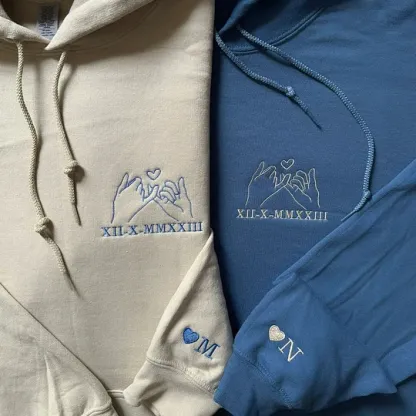 Pinky Vow Custom Roman Numeral Couple Sweatshirts