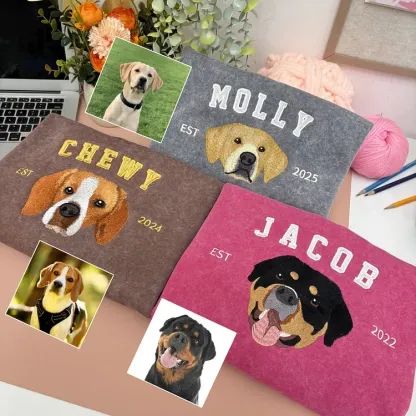 Embroidered Custom Pet Sweatshirt, Pet Vintage Sweatshirt T-Shirt
