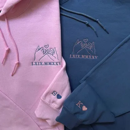 Pinky Vow Custom Roman Numeral Couple Sweatshirts