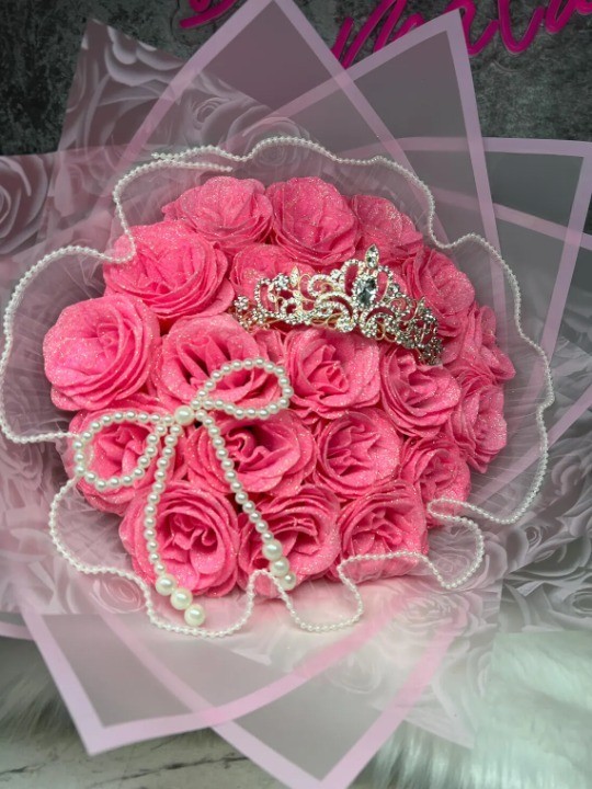 Light Pink Glitter Rose Bouquet-Couple Glitter Everlasting Rose Bouquet (Never Wither)