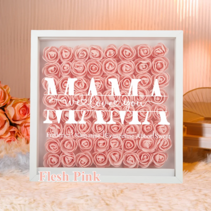 Mom/Grandma We Love You - Personalized Square Shaped Flower Shadow Box-forlovever