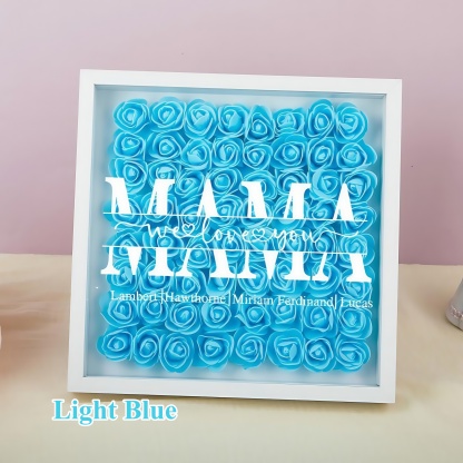 Mom/Grandma We Love You - Personalized Square Shaped Flower Shadow Box-forlovever