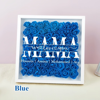 Mom/Grandma We Love You - Personalized Square Shaped Flower Shadow Box-forlovever