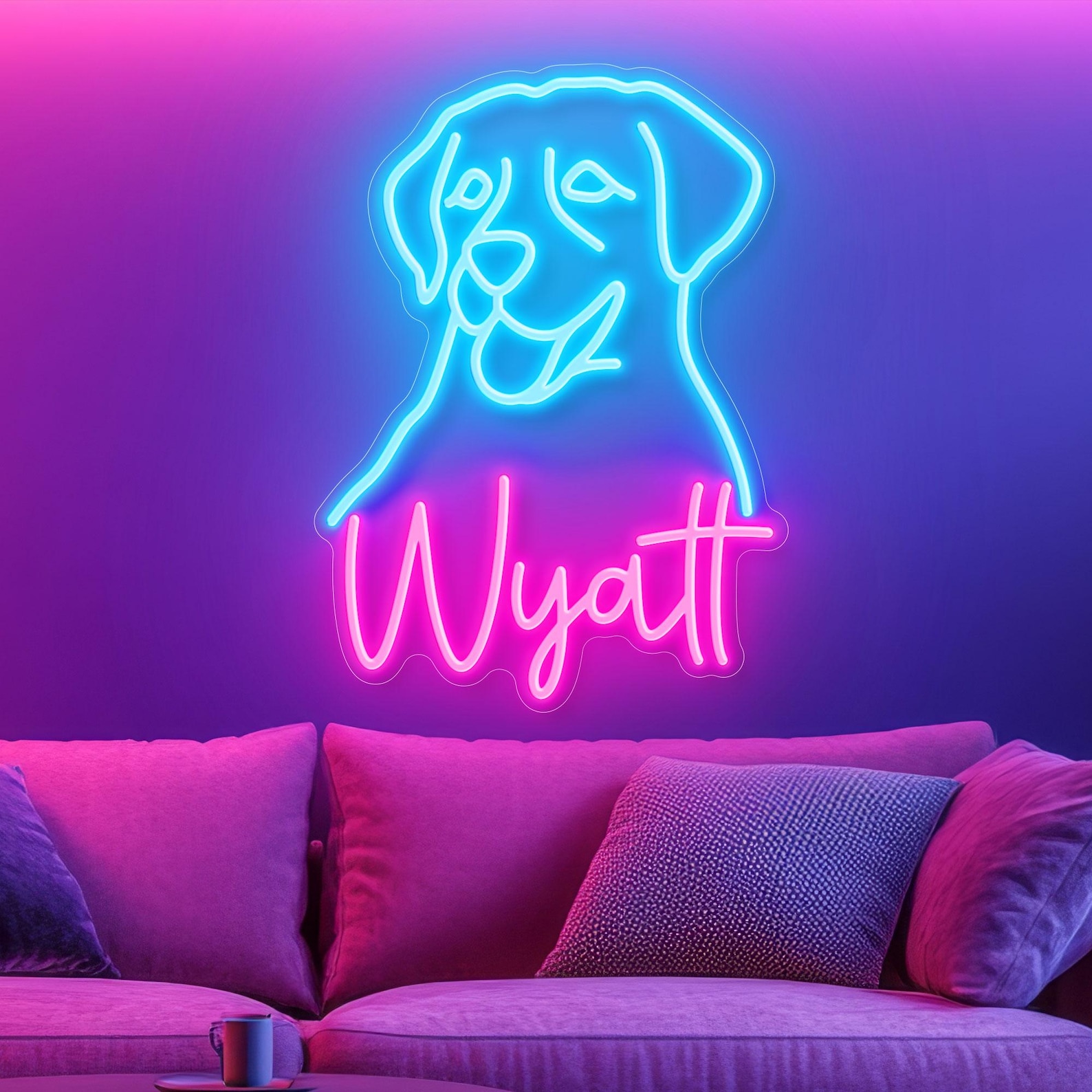 Custom Dog Name Neon Sign, Personalized Pet Neon Light for Labrador & Dog Lovers, Puppy Name LED Sign, Unique Dog Gift