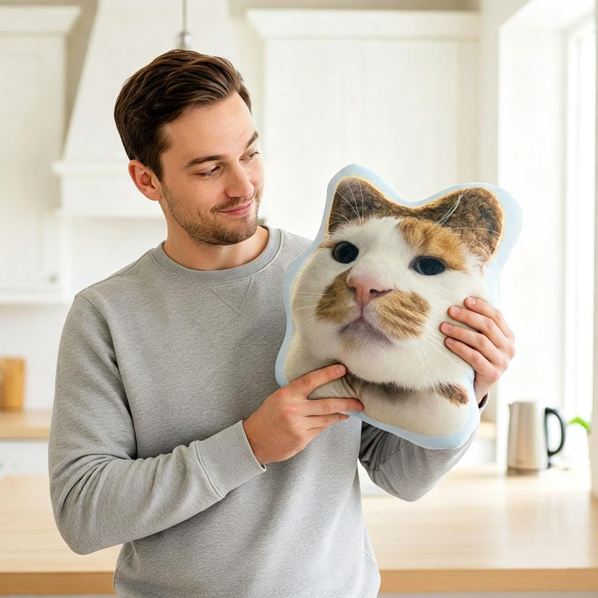 Personalized Pet Pillow from Photo, Custom Dog & Cat Portrait Cushion, Pet Memorial Gift