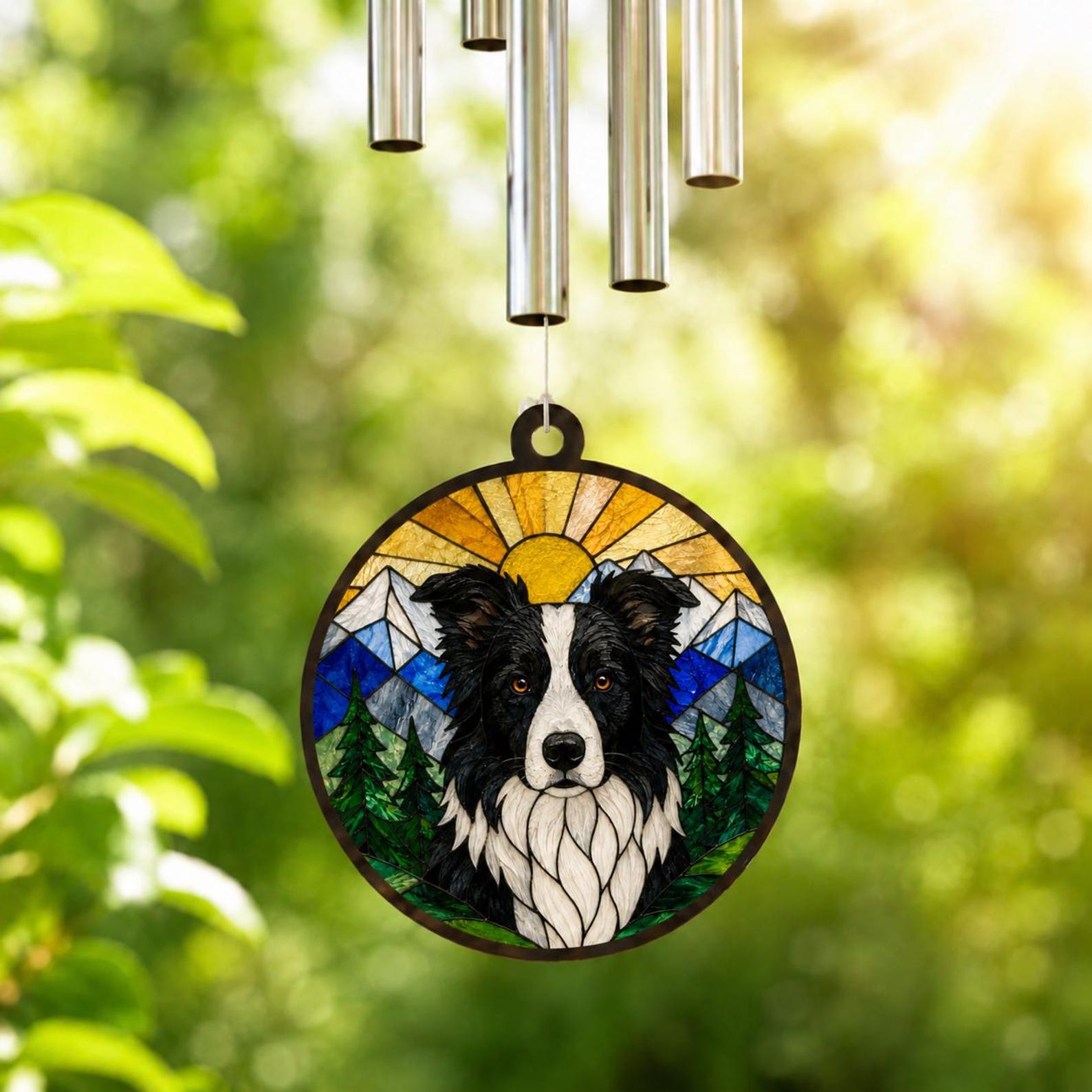 Personalized Pet Memorial Wind Chime, Custom Dog & Cat Portrait Suncatcher, Pet Loss Remembrance Decor, Sympathy Gift for Pet Lovers