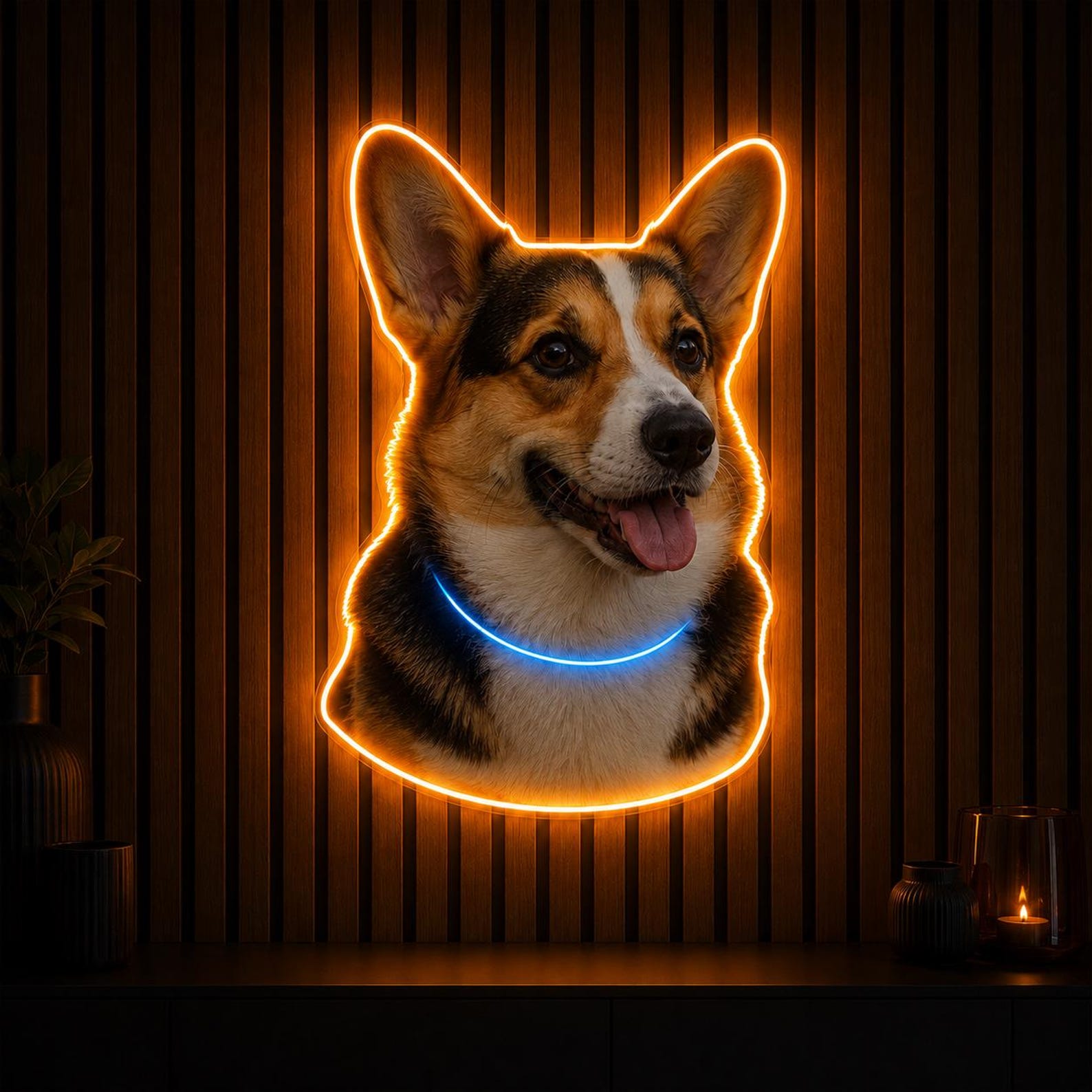Custom Pet Photo Neon Sign, Personalized Pet Portrait Light, Dog Memorial Room Decor, Pet Loss Keepsake, Unique Pet Lover Gift
