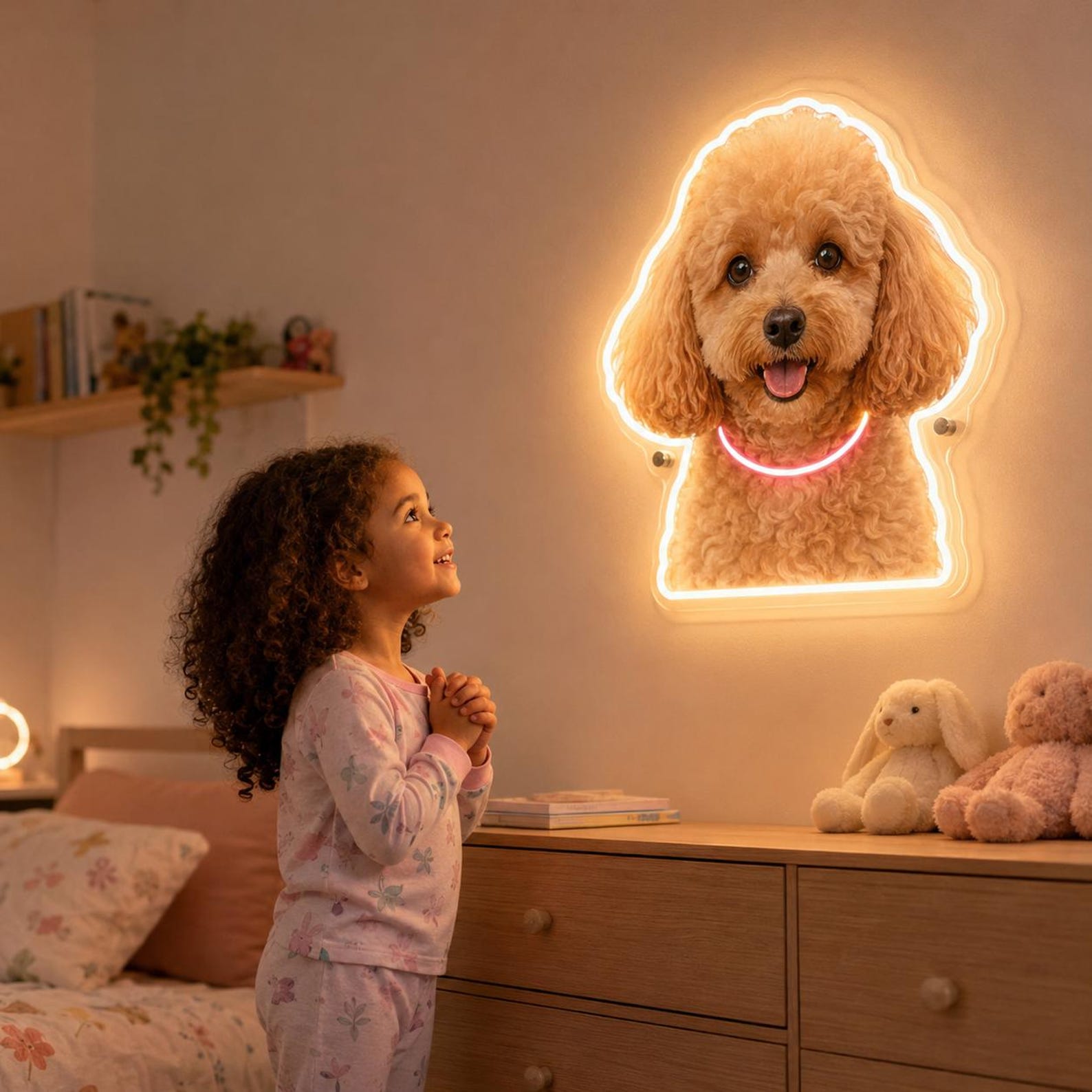 Custom Pet Photo Neon Sign, Personalized Pet Portrait Light, Dog Memorial Room Decor, Pet Loss Keepsake, Unique Pet Lover Gift