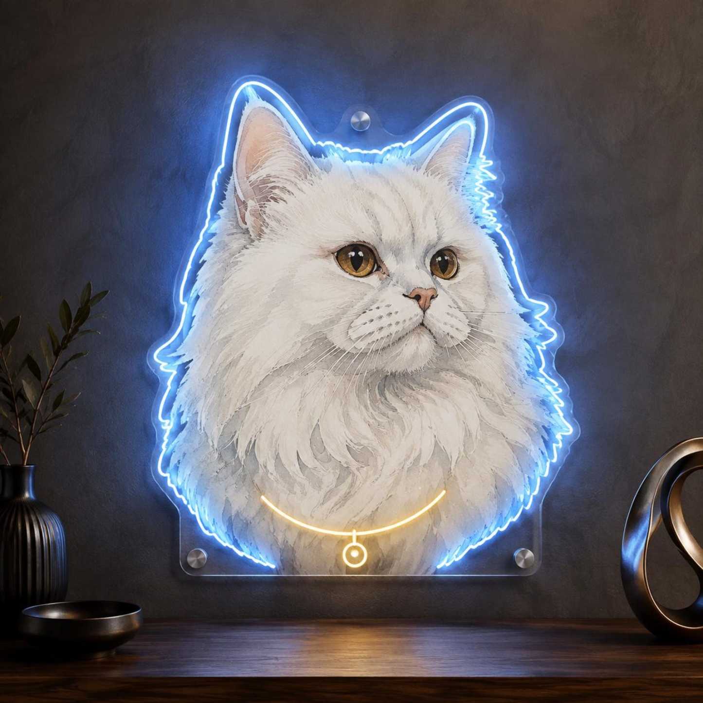 Custom Pet Photo Neon Sign, Personalized Pet Portrait Light, Dog Memorial Room Decor, Pet Loss Keepsake, Unique Pet Lover Gift