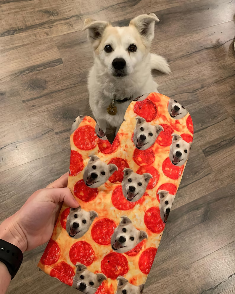 Custom Pet Photo Oven Mitt, Personalized Dog & Cat Oven Glove, Custom Kitchen Gift for Pet Lovers