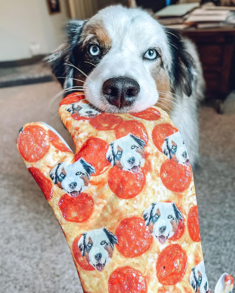 Custom Pet Photo Oven Mitt, Personalized Dog & Cat Oven Glove, Custom Kitchen Gift for Pet Lovers