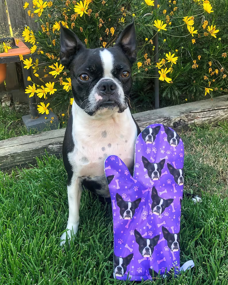 Custom Pet Photo Oven Mitt, Personalized Dog & Cat Oven Glove, Custom Kitchen Gift for Pet Lovers