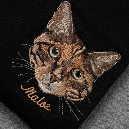 Custom Pet Photo Full Color Embroidered Polo Shirt-forlovever