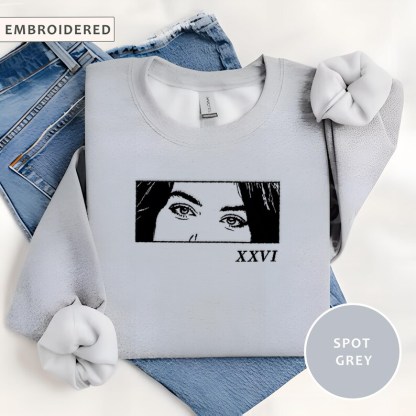 Personalized Embroidered Sweatshirts With Your Lover's Eyes Couple Hoodies