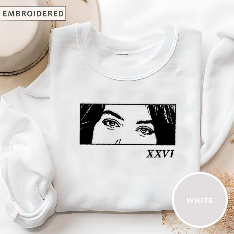 Personalized Embroidered Sweatshirts With Your Lover's Eyes Couple Hoodies