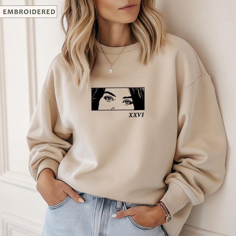 Personalized Embroidered Sweatshirts With Your Lover's Eyes Couple Hoodies