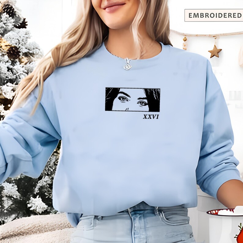 Personalized Embroidered Sweatshirts With Your Lover's Eyes Couple Hoodies