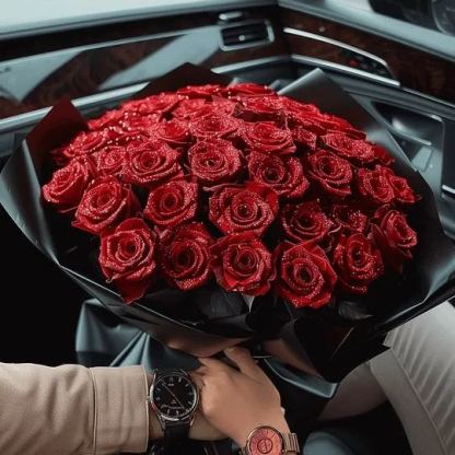 Glitter Rose Bouquet Couple Glitter Everlasting Rose Bouquet (Never Wither)-forlovever