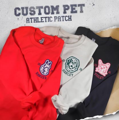 Custom Embroidered Pet Portraits EST Simple Icons T-Shirt, Sweatshirt, Hoodie-forlovever
