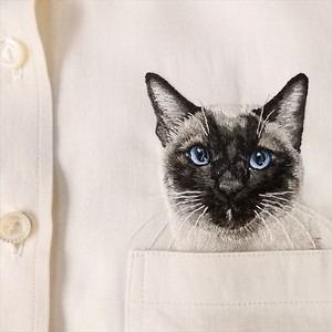 Custom Pet Photo Full Color Embroidered Unisex Pocket Shirt - Formal and Casual-forlovever