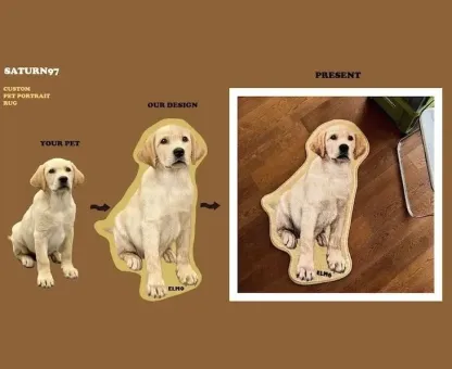 Custom Pet Portrait Rug, Custom Pet Shaped Rug, Custom Pet Rug for Cat