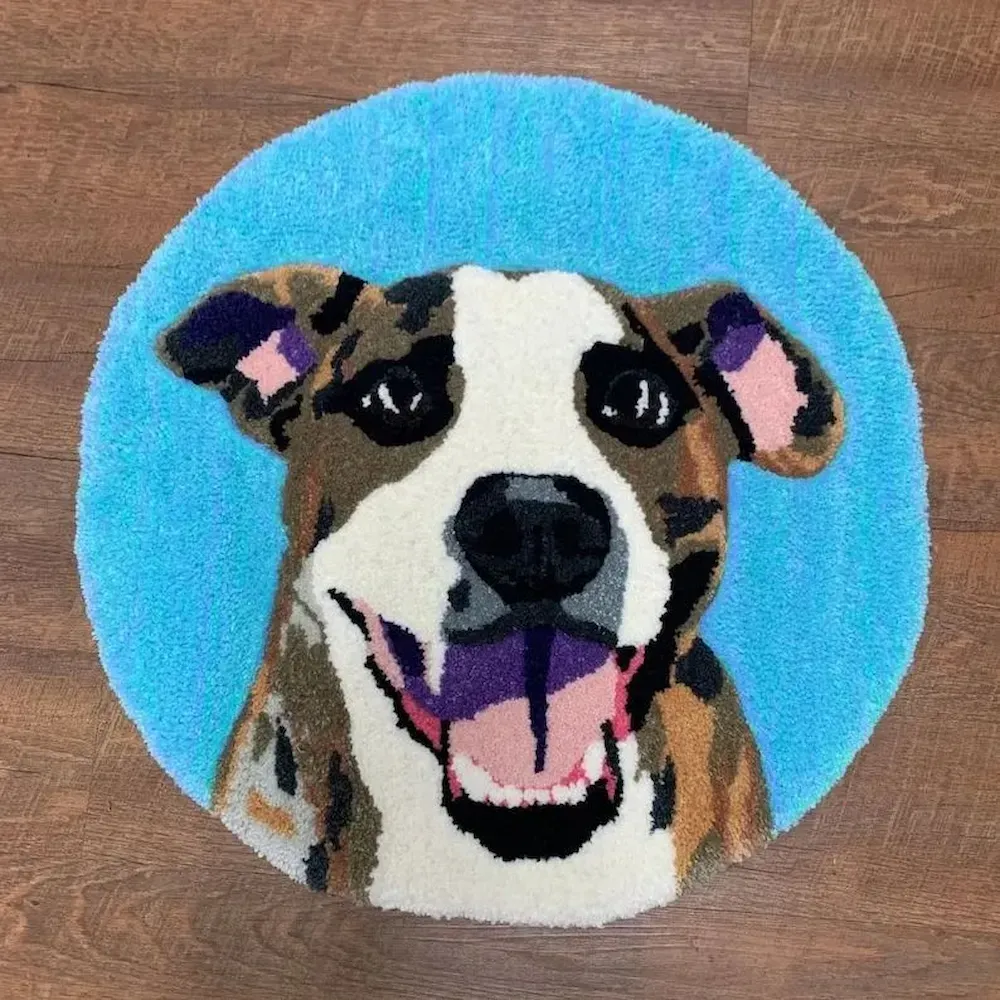 CUSTOM Pet Portrait Rug Handmade Rug Tufted Rug
