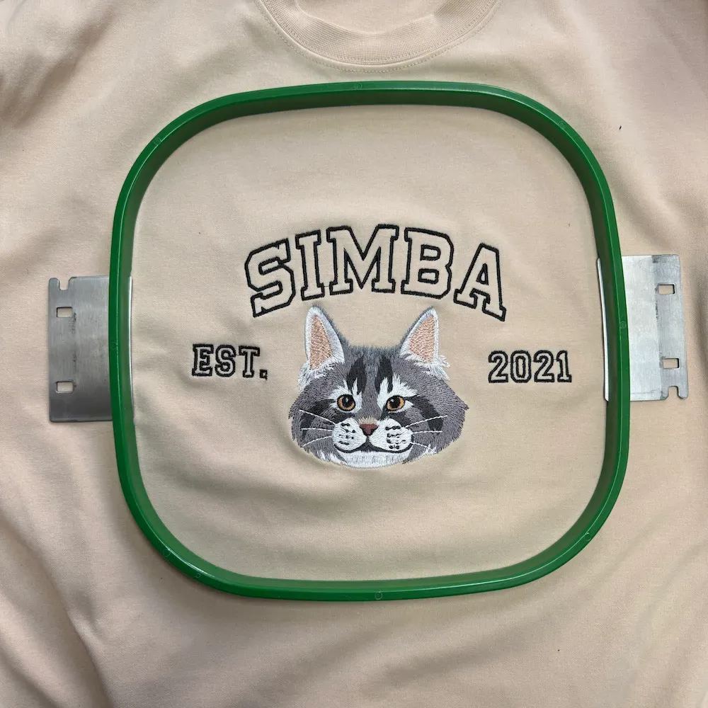 Custom Embroidered Sweatshirt with Dog Face Varsity from Photo, Gift for Pet Lovers