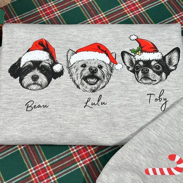 Custom Pete Photo Santa Hat Graphic Crewneck Sweatshirt Hoodie