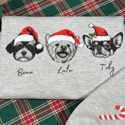 Custom Pete Photo Santa Hat Graphic Crewneck Sweatshirt Hoodie