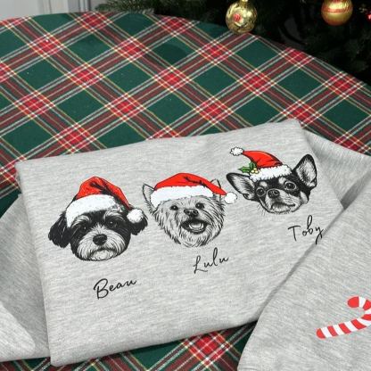 Custom Pete Photo Santa Hat Graphic Crewneck Sweatshirt Hoodie